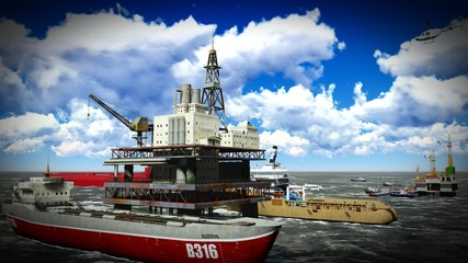 Fototapeta premium Oil rig platform