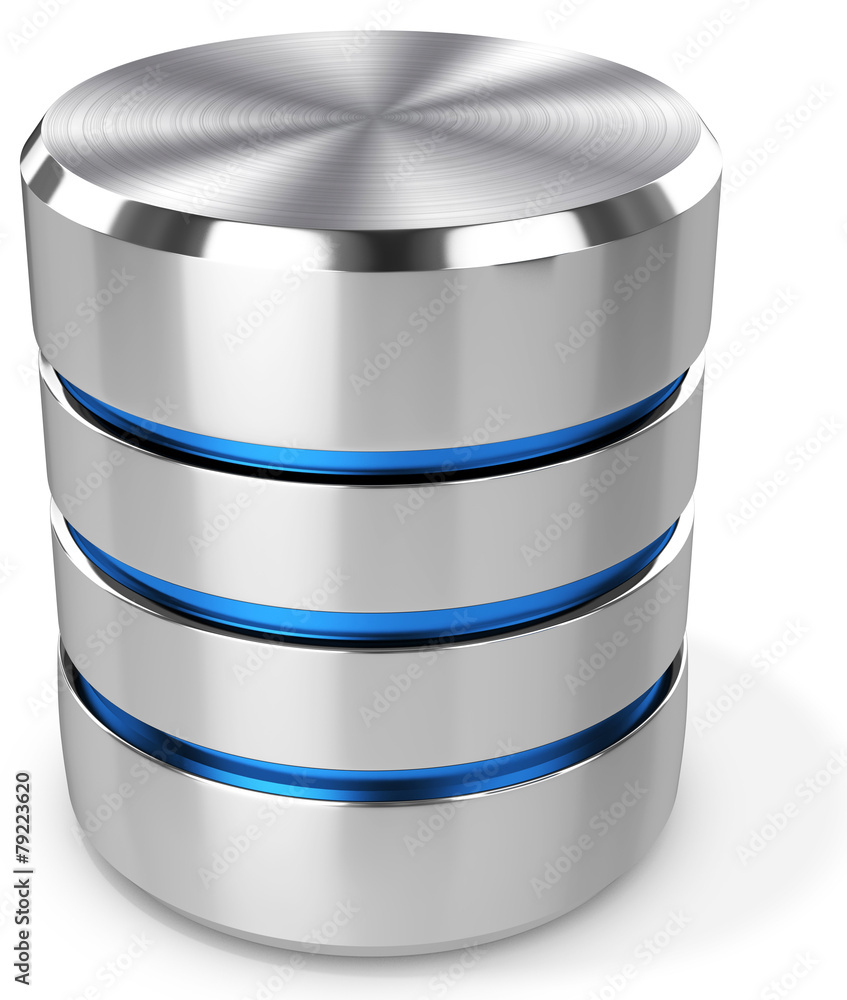 Poster 3d hard disk and database