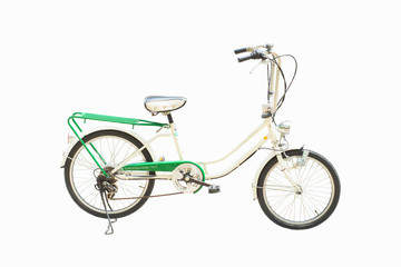 Fototapeta na wymiar green and white bike isolate on white background