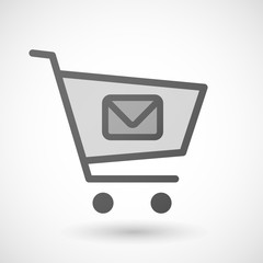 Shopping cart icon with an envelope