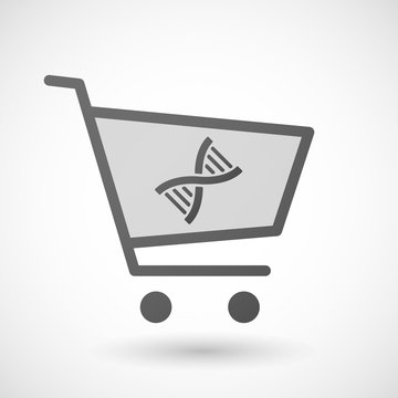 Shopping cart icon with a DNA sign