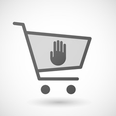Shopping cart icon with a hand