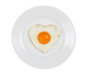 Fried eggs in ideal heart