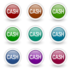cash vector icon set