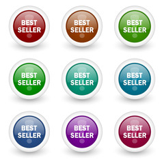 best seller vector icon set