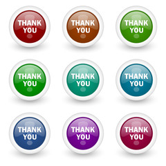 thank you vector icon set
