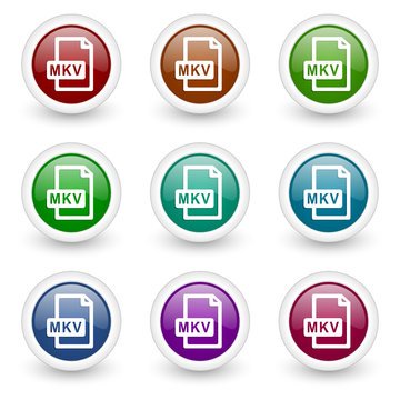 mkv vector icon set