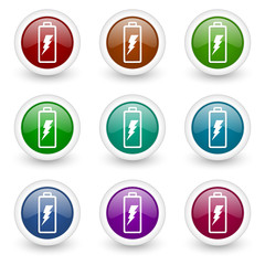 Fototapeta premium battery vector icon set