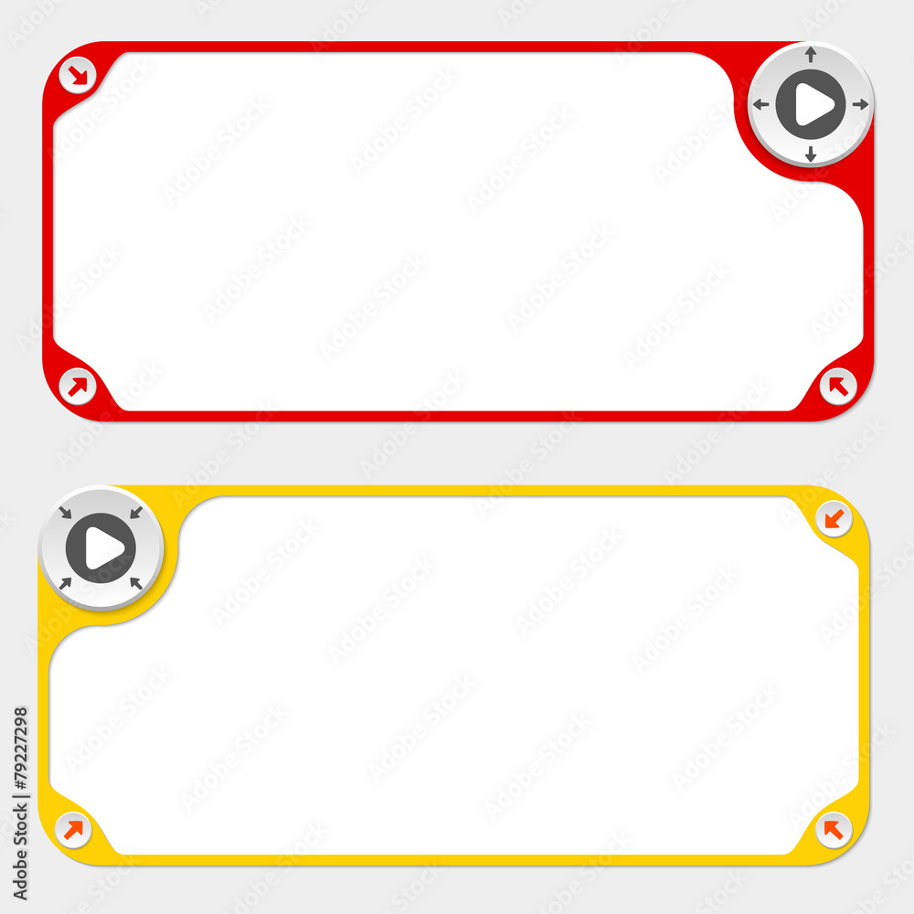 Poster two vector frames and arrows and play symbol