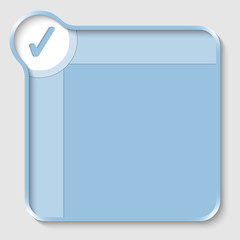 blue text box for entering text and check box