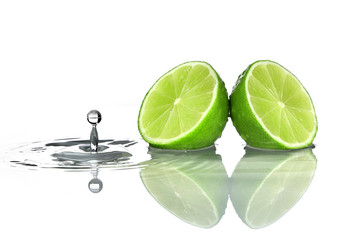 Lime with water drop