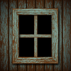 wooden window of an old abandoned building