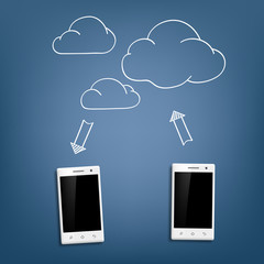 smartphone and cloud data storage