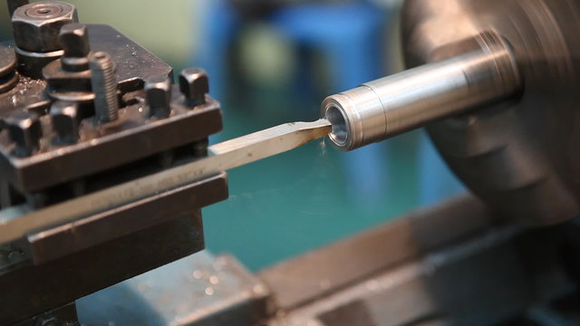 metal rod, drilled by turning lathe machine, coring, reaming,