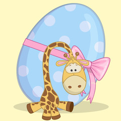 Giraffe with egg
