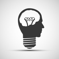 Vector icons bulb of a human head