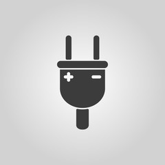 The electric plug icon. Electric Plug symbol. Flat