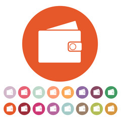 The wallet icon. Purse symbol. Flat