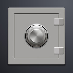 metal safe on a gray background