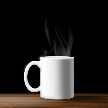 white mug on a wooden table
