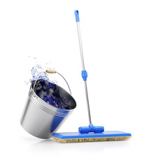 Mop and bucket © aleksvf