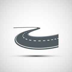 Vector icons of the road