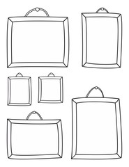Hand drawn vector decorative frames isolated on white background