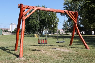 Playground swings in Hungary