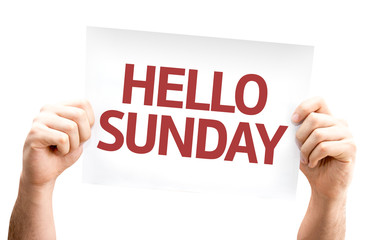 Hello Sunday card isolated on white background