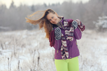 winter fun girl holiday portrait nature