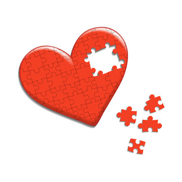 heart consisting of puzzles