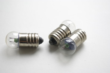 Three lightbulbs isolated on white background