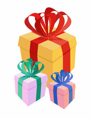 bunch gifts. Vector illustration.