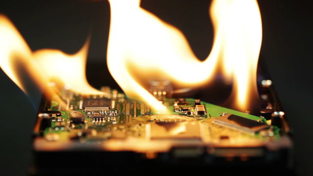 Setting a hard disk on fire