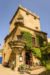 Picturesque house.Traditional architectural complex in Barcelona