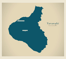 Modern Map - Taranaki NZ