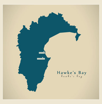 Modern Map - Hawke's Bay NZ