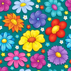 Seamless background flower theme 4