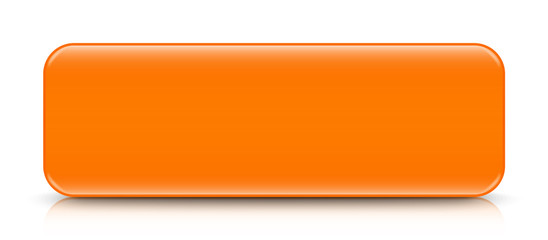 long orange button template with reflection - obrazy, fototapety, plakaty