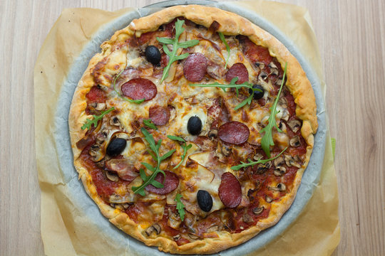 Fresh Delicious Pepperoni Pizza Homemade