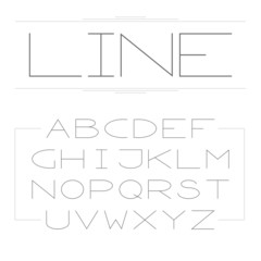 Thin lined modern alphabet.
