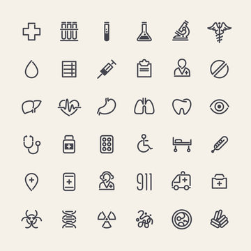Set of 36 Medical Icons