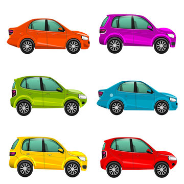 Colorful cars illustration
