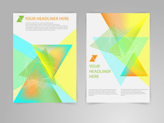 Fototapeta premium Abstract Triangle Brochure Flyer design vector template in A4