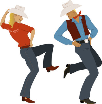 Couple dancing country-western
