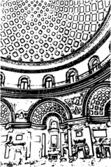 Kirchenkuppel von Innen Zeichnung
