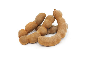 Tamarind on white background