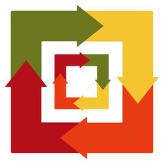 Square arrows infographic vector