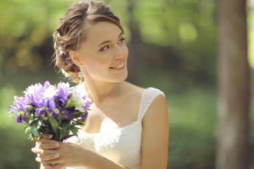 bride in an old mansion romantic style
