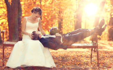 summer wedding photo of bride and groom